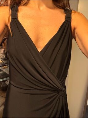 Ralph Lauren Black Maxi Dress with Knot Detail